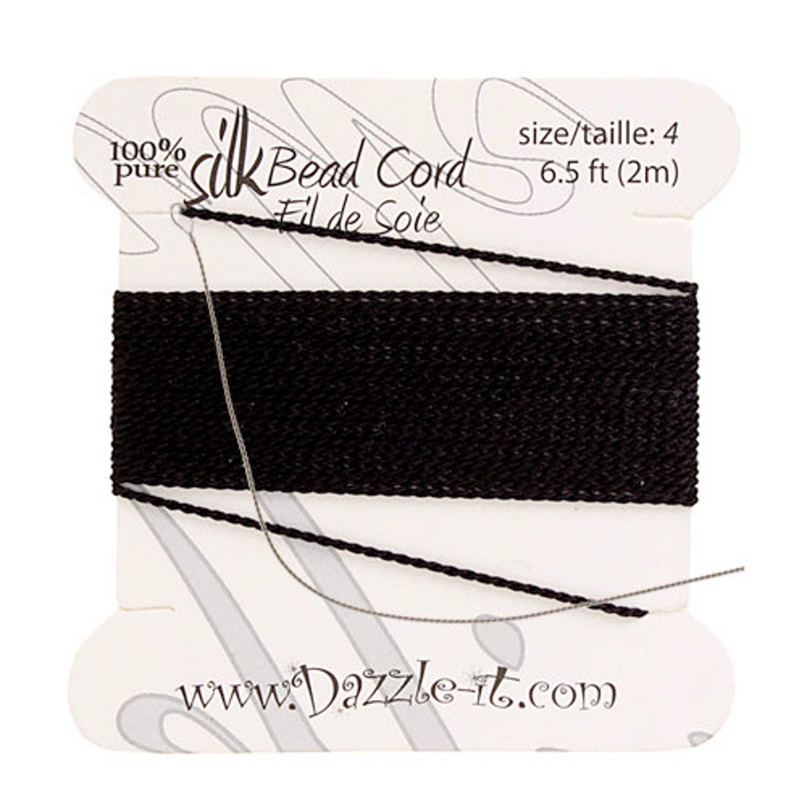 Black Silk Thread With 0.60mm Needle Silk Bead Cord Silk Etsy