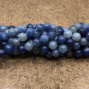 Blue Aventurine Beads, Natural Stone, Available in 4mm, 6mm, 8mm, 10mm, Blue Stones, Natural Aventunire Stones, Canadian Supplier bild 1