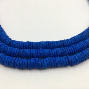 Teal Blue Lava Disc beads, Healing  Gemstone beads, Spacer Bead, Natural stones, 8mm, Wholesale beads, Canadian Supplier, Volcano Beads
