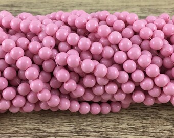 Opaque Pink,  Faux Pearls, 4mm Glass Pearl, 6mm Glass Pearl, 8mm Glass Pearl Light Pink, Glass Bead, Beads, Canadian Supplier