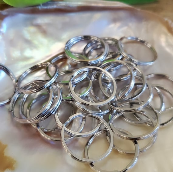 Anello Nichel 40 Pezzi Anelli Portachiavi In Acciaio Inossidabile Con Catene, K Fai Anelli Portachiavi 20mm - Foto 5