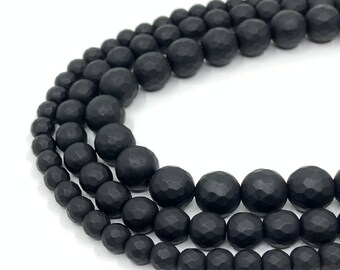 Agata Grigia Naturale Opaca A Bande, Alta Qualità In Perle Di Pietra Preziosa Rotonda Opaca Sfaccettata, 6 Mm, 8 Mm, 10 Mm - In Filo Intero Da 15,5 Pollici - Italia - Foto 4