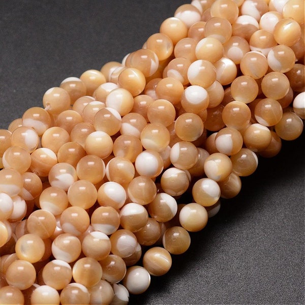 Mother of Pearl, Caramel Shell Pearls, MOP Bead, 6mm, 8mm, 10mm, Caramel Brown Natural MOP, Wholesale, Canadian Supplier, Jewelry Making