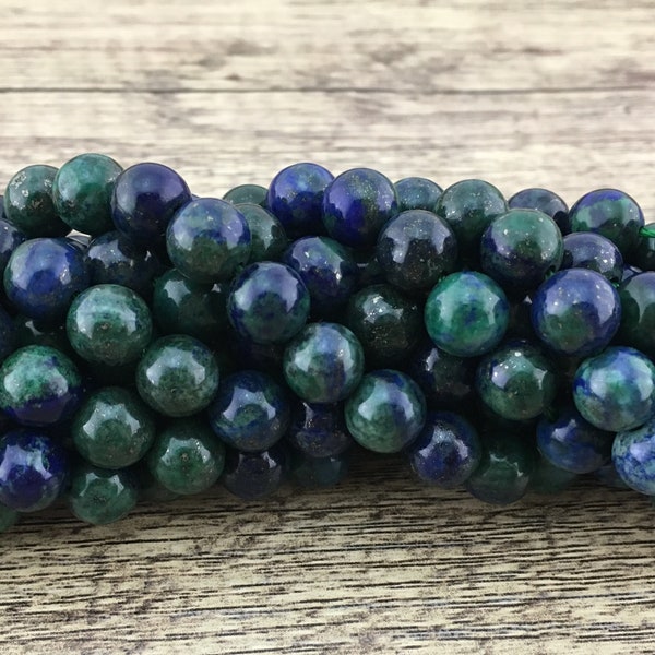 Chrysocolla Lapis Beads, Natural Stone, Available in 4mm, 5mm, 6mm, 8mm, 10mm, Natural Stone Beads, Gemstone Beads, Canadian Supplier