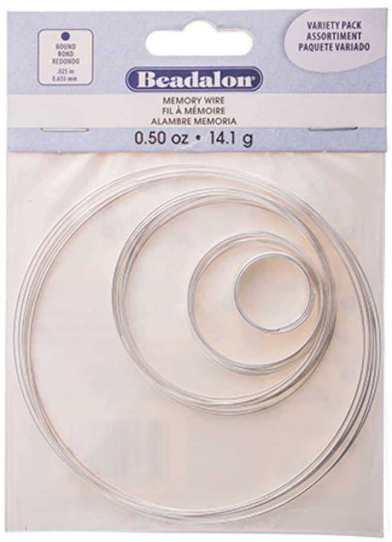 Beadalon Memory Wire Kit .50oz Silver Canadian Bulk Buy Assorted Sizes