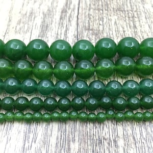 Forest Green Jade Stone, 15.5inch Full Strand Jade Bead, natural jade, 4mm, 6mm, 8mm, 10mm,12mm  Yoga Bead, Mala Bead, Jade, Canadian supply
