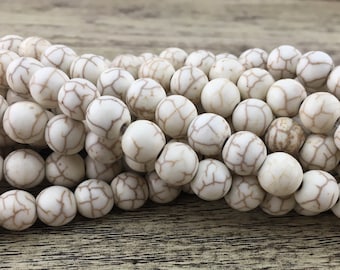 Beige Howlite Beads, 4mm Howlite Gemstone, 6mm, 8mm Howlite Beads, 10mm, 12mm, Bulk Buy Healing Stone, Beading Supplier, Bellaire Wholesale