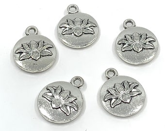 Lotus Charn, Alloy Lotus flower Charm, Yoga charm, Lotus Charm, Zen Charm, Alloy Lotus Charm, Canadian Supply, Bellaire Wholesale