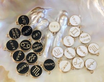 Zodiac Charms, Zodiac Sign Charms, Alloy Enamel Zodiac Pendant, Leo Zodiac, Virgo Necklace, Bellaire Wholesale, Canadian Supplier, Bulk Buy