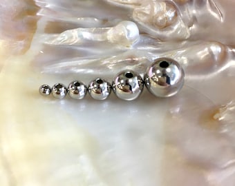 Stainless Steel Round Beads, Round Spacer beads, Beading supplies, Beads for bracelet, Canadian Supplier