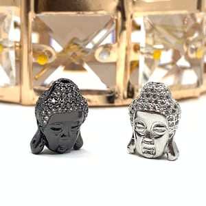 Buddha Bead, Cubic Zirconia bead, Buddha Head, CZ Micro Pave Buddha bead, Buddha Mala bead, Bellaire Wholesale, Canadian Supplier, Bulk Buy