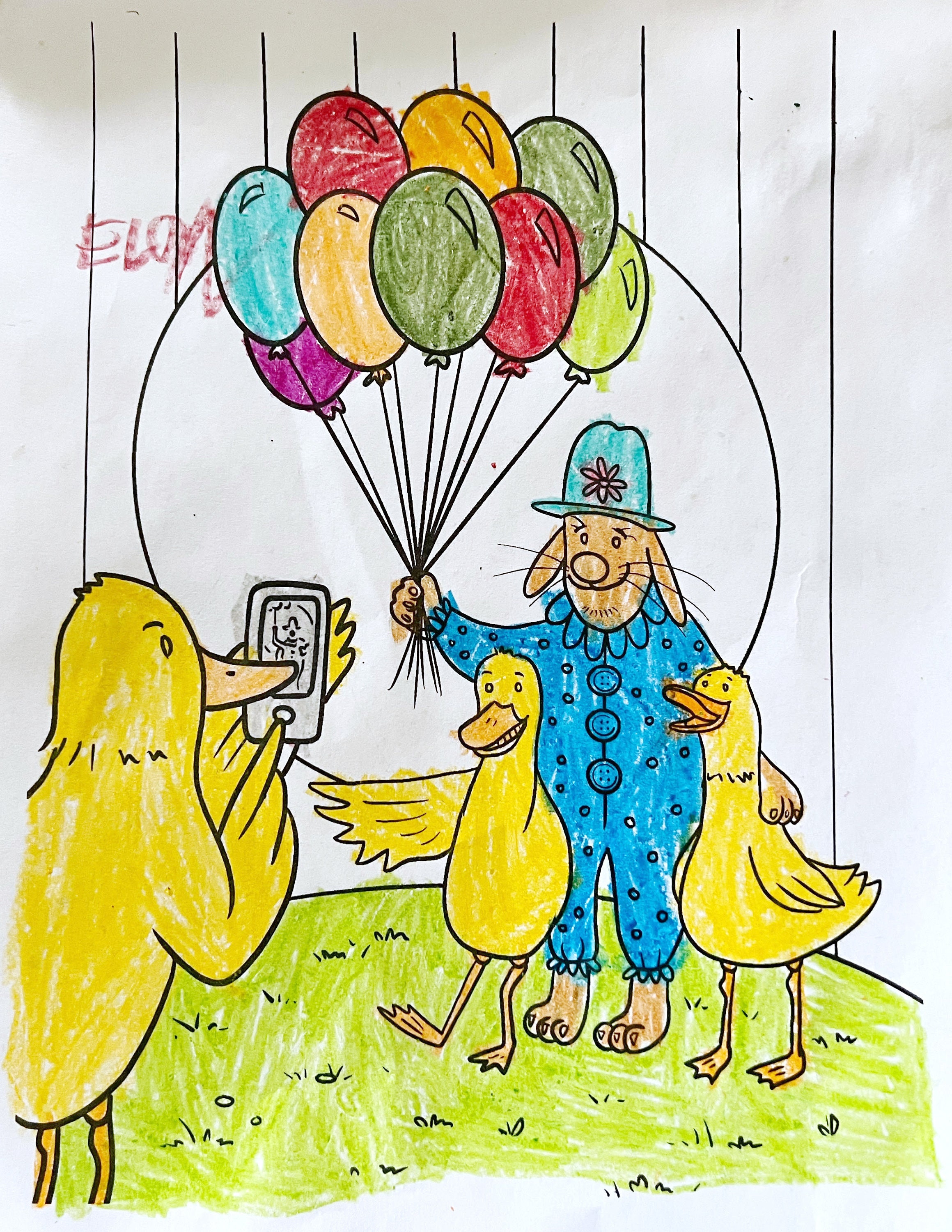 Printable Coloring Book Pages, Ducks at A Carnival - Etsy