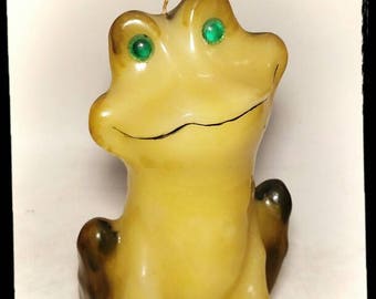 Collectible Wax Frog Candle / Collectible Frog  / Large Yellow Wax Frog / Wildlife in Wax / Colorful Frog / Best Gift Idea/ F1853