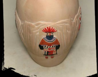 Collectible South Western Decor Vase with Deity Pictographs on Sides/ Table Vase/ Flower Vase/ Wedding Gift/ F1933