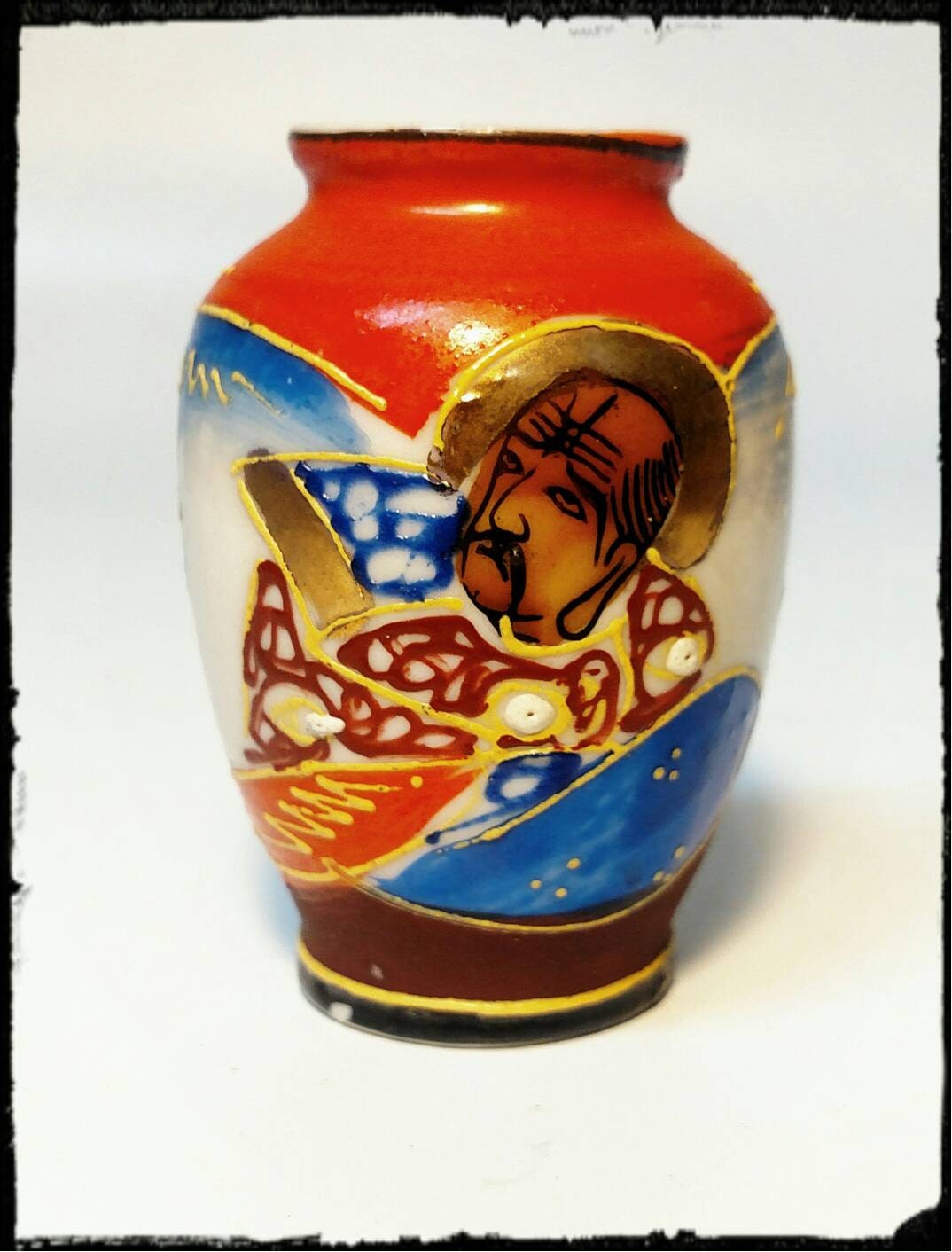 Vintage Japanese 1940 S Vase Oriental Small Orange Vase Made