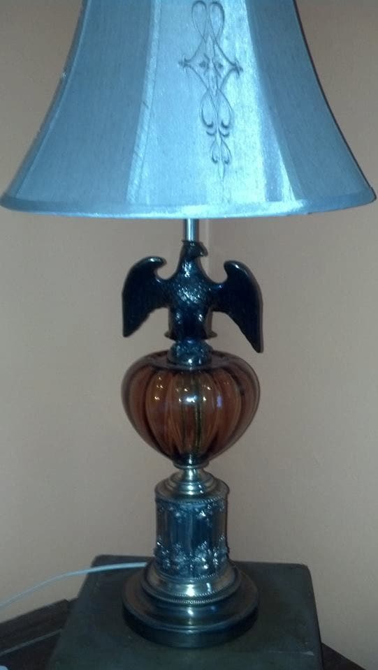 Vintage Brass Eagle Globe Lamp Vintage Eagle Table Lamp Desk