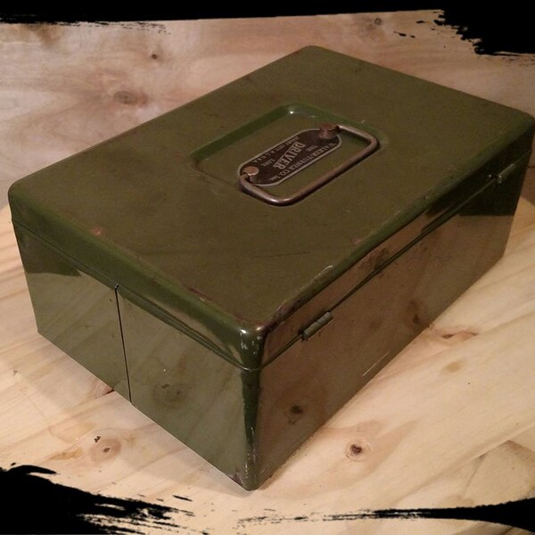 Vintage Walker Turner co Inc Cash Box/The kierowca line Green metal Cash Box/mocne pudełko/schowek/Treasure skrzynia/F676
