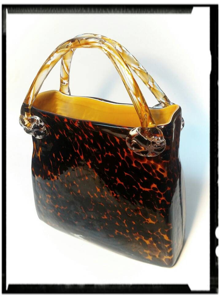 Vintage Italian Glass Purse Glass Art / Glass Purse / J151