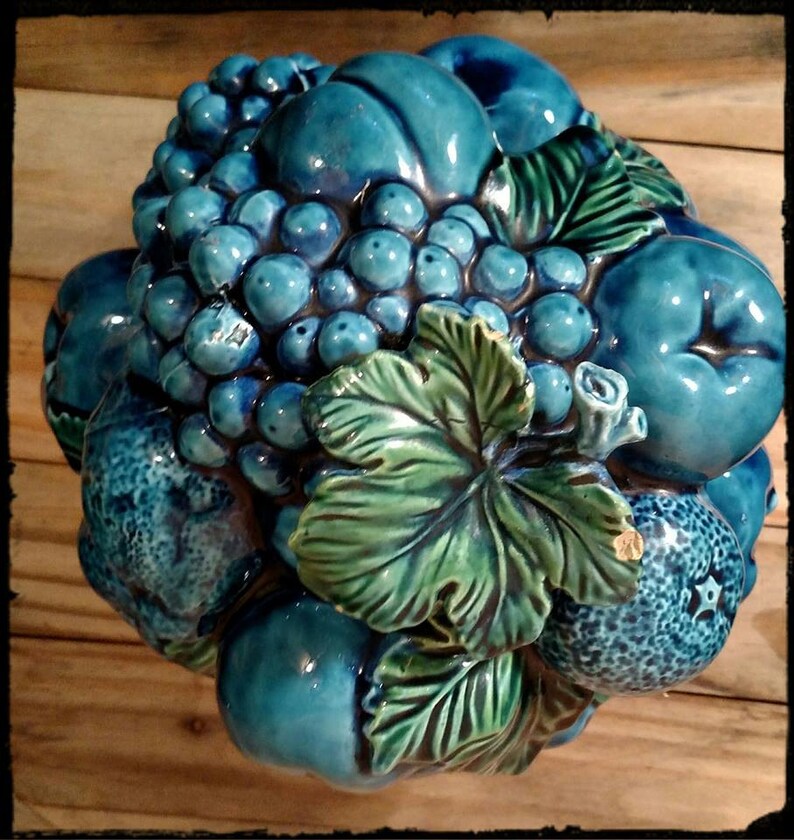 Vintage Inarco Blue Fruit Bowl/inarco Candy Box With Lid in Etsy