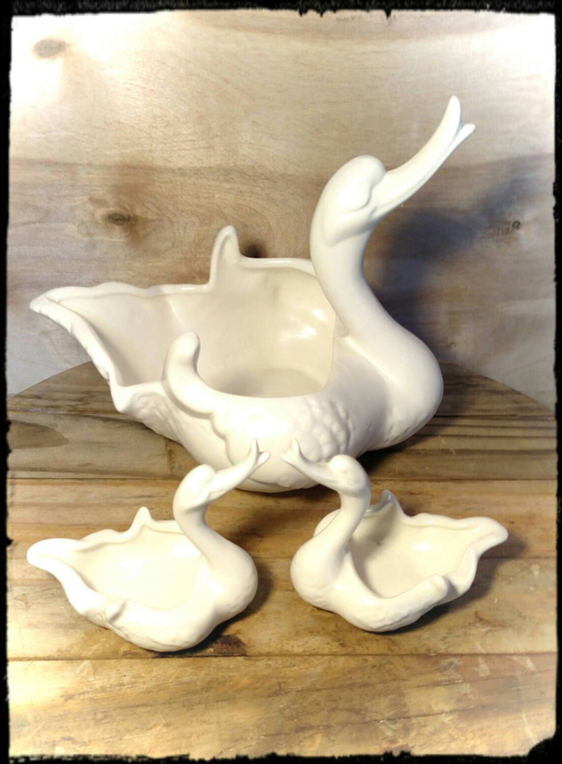 Vintage Hull Pottery Ceramic Swans White 23 / Swan Planters / Etsy