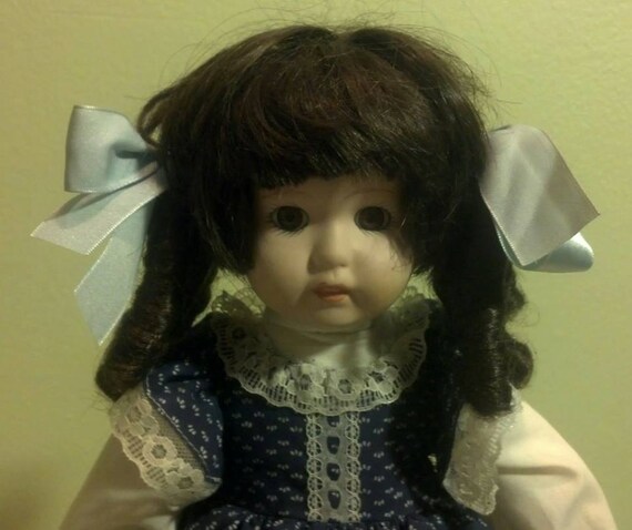 porcelain doll blue dress