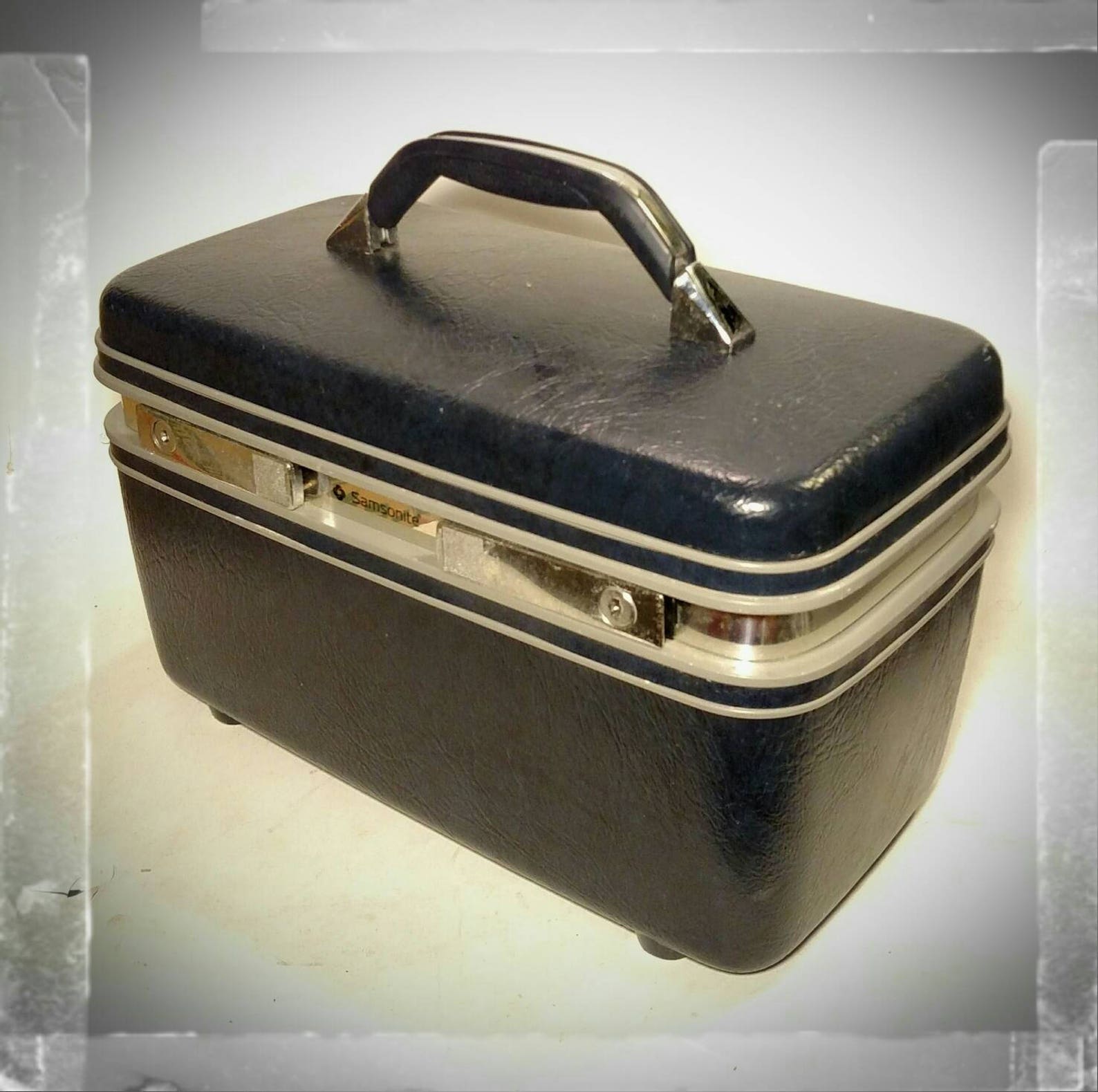 Vintage Samsonite Profile II Navy Blue Train Case/ Overnight Case/ Makeup Case/cosmetic Dark