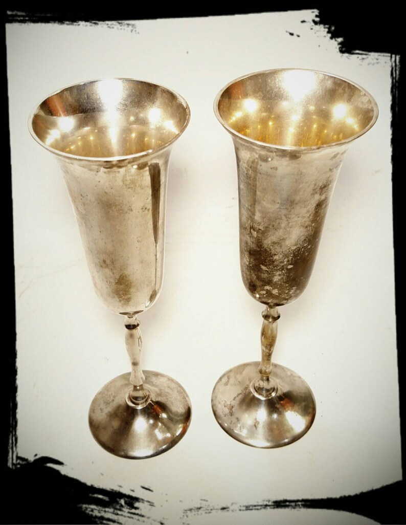 Collectible Silver Plated Wine Goblets/ E.P.N.S. Made in India Etsy