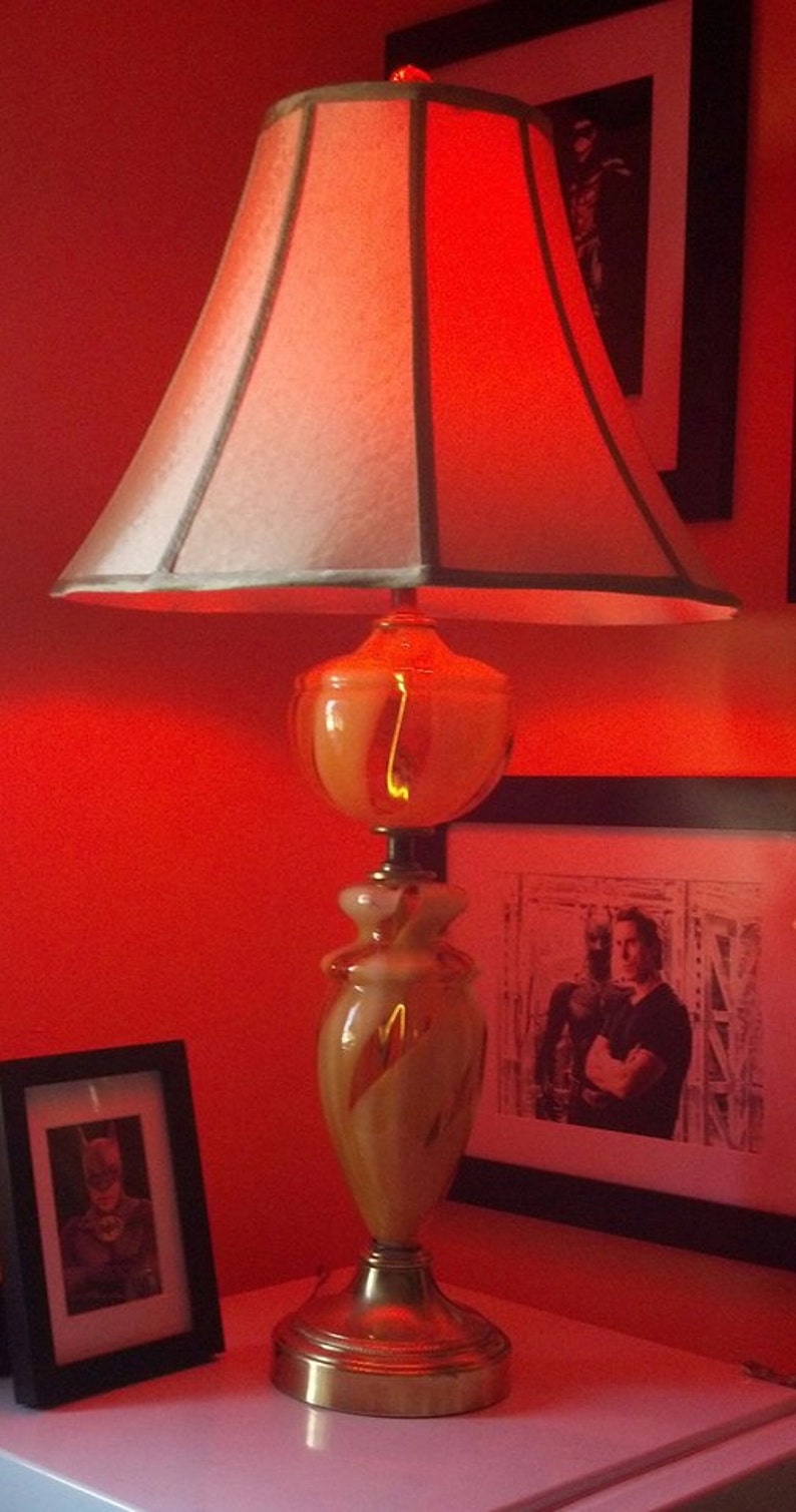 Vintage Retro Desk Lamp Table Lamp Amber Glass with White 4 - Table Lamps - iD Lights image