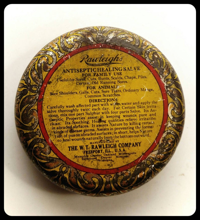 Vintage Rawleighs Antiseptic Healing Salve Tin / Collectible Etsy