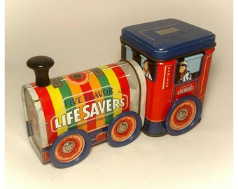 Collectible Life Savers Five Flavor Train Tin / Candy Tin/ Candy Box/ Storage Tin/ Cake Topper/ Nabisco Lie Savers Train/Gift Idea/ F1830