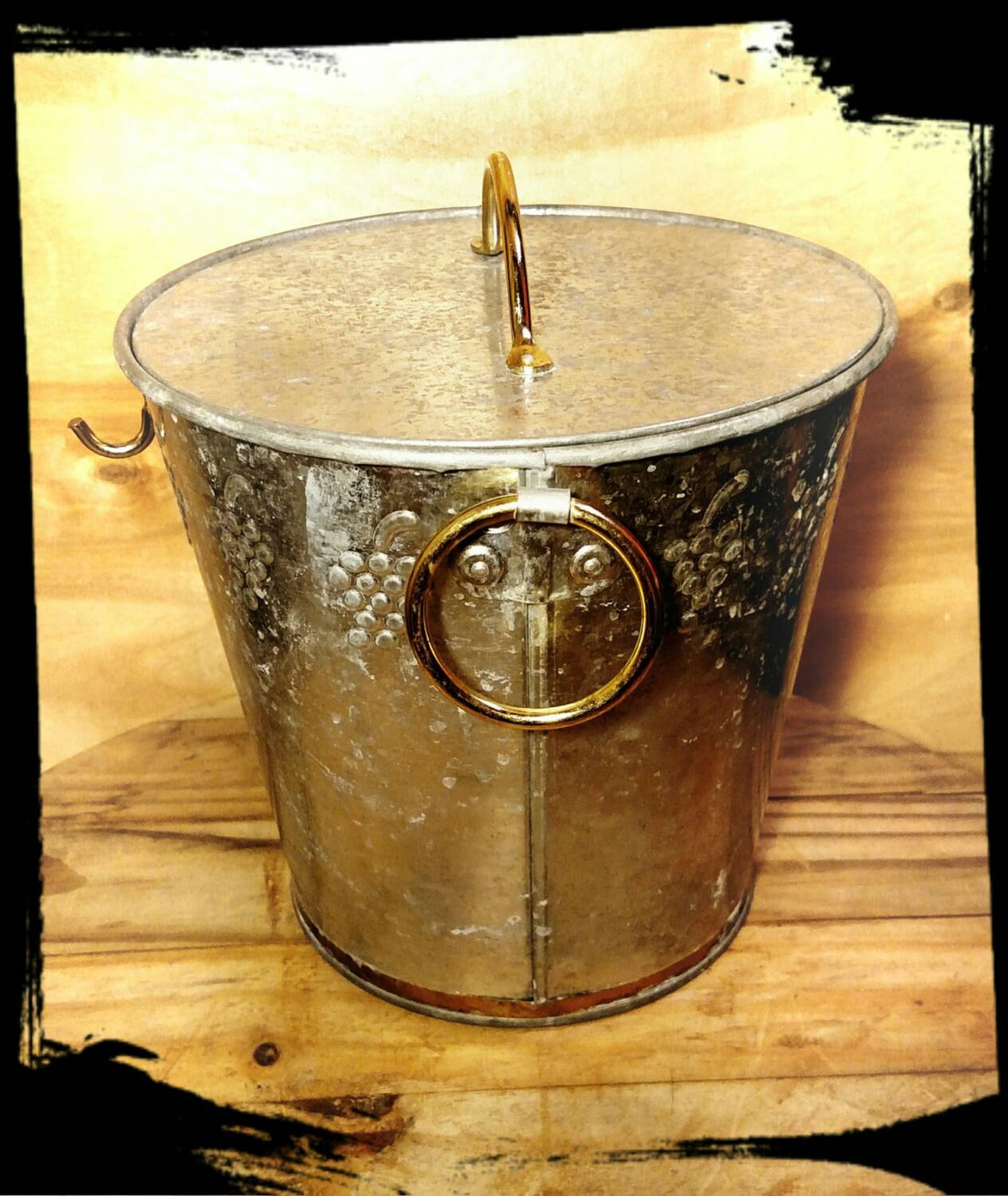 Collectible Ice Bucket / Galvanized Steel Ice Bucket / Silver Etsy