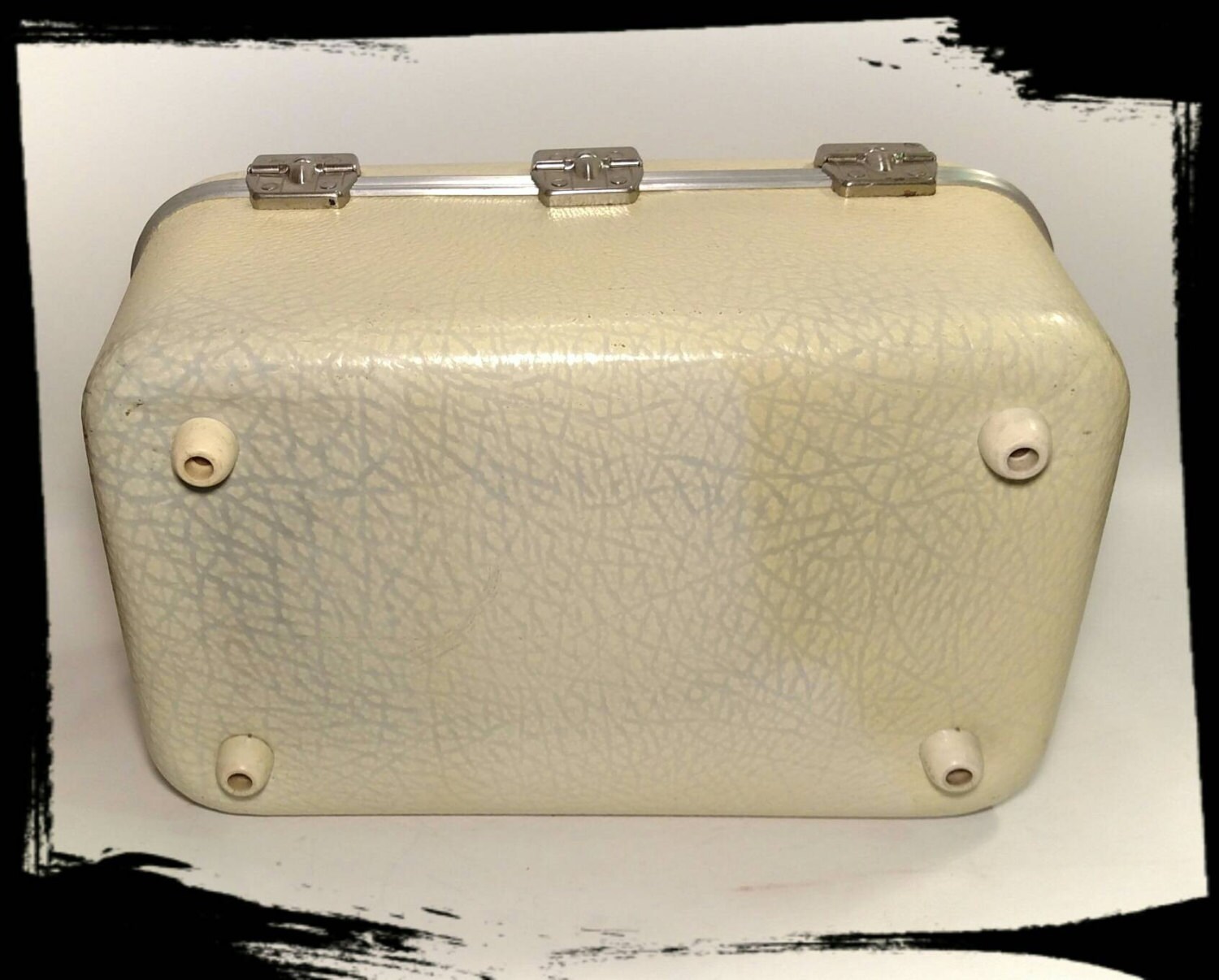 Vintage Train Case in Cream White Plastic/hard Shell Cosmetic Etsy
