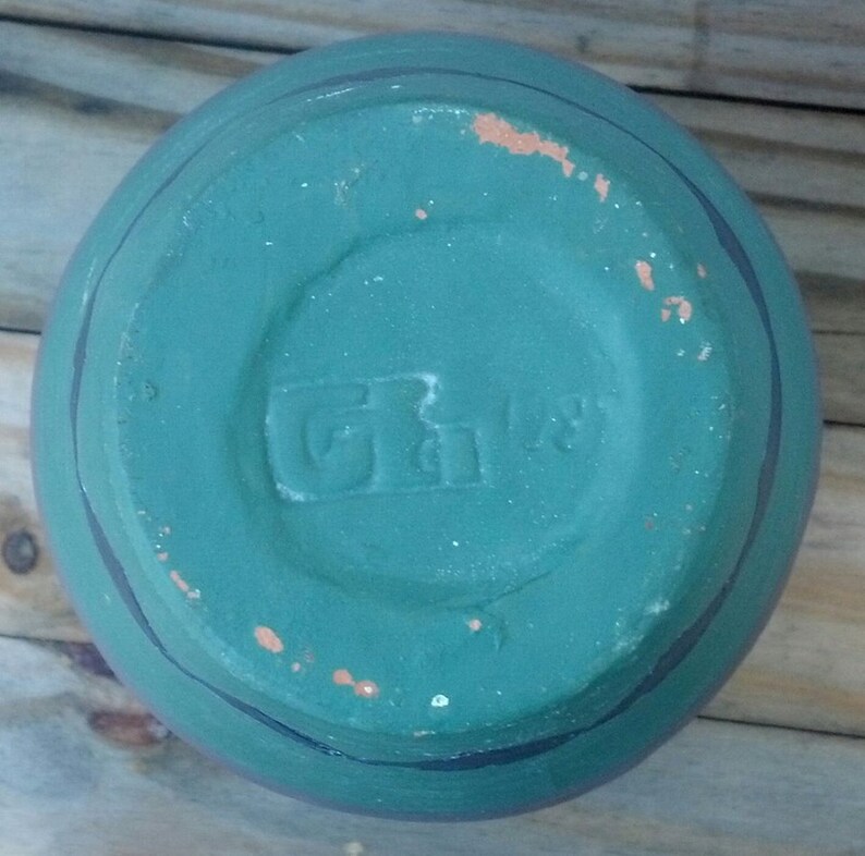 Vintage Hand Crafted Clay Vase Signed by GE 1981 / Native Etsy
