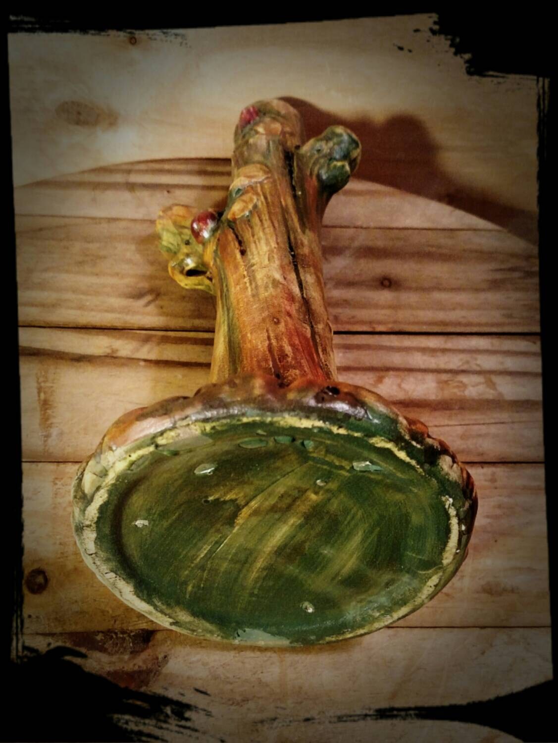 Antique Weller Woodcraft Art Ware Tree Trunk Vase / Collectible Pottery