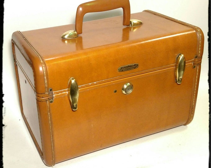 Vintage Samsonite Style 4612 Brown Leather Train Case /samsonite