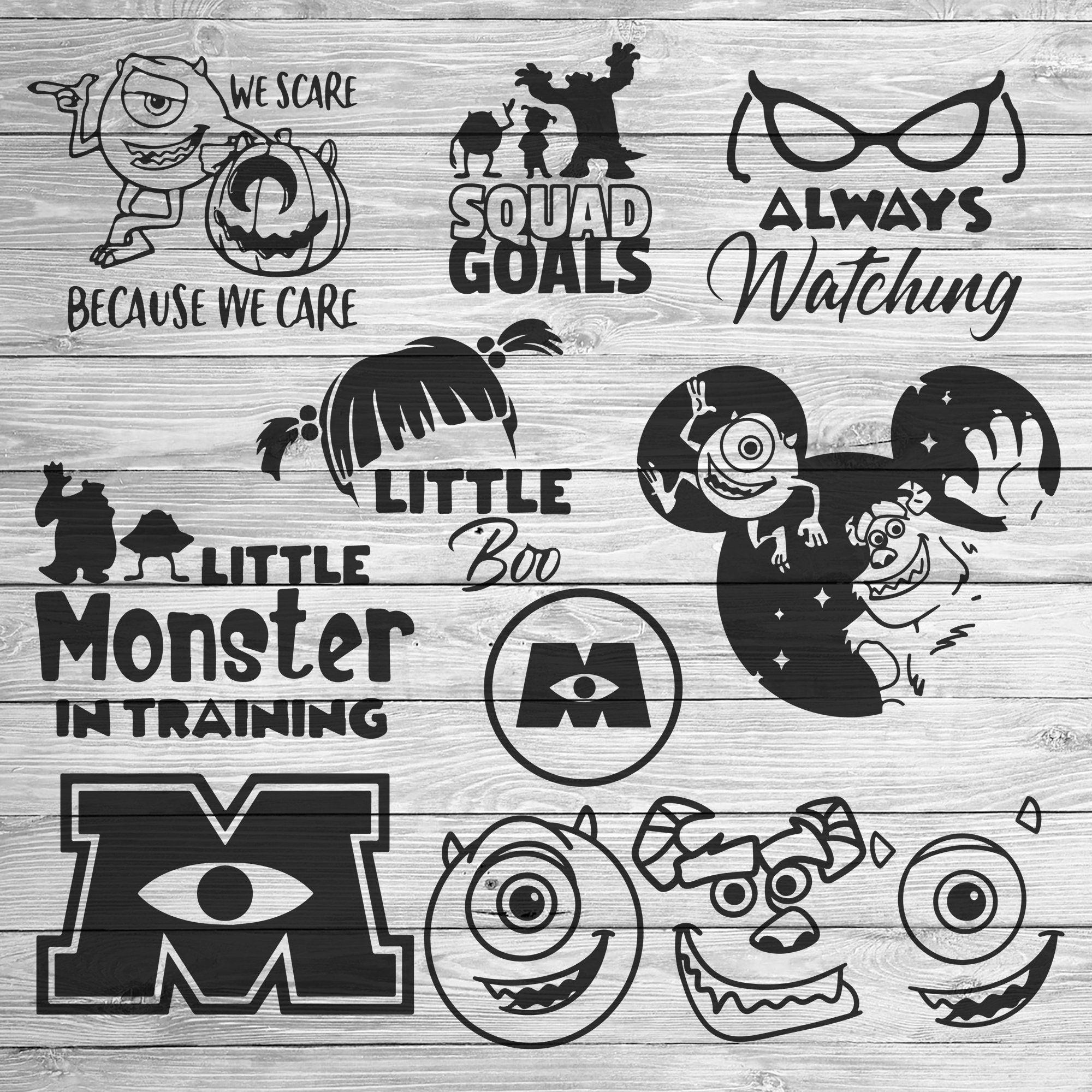 Monsters Inc We Scare We Care die cut vinyl decal · SadiesVinyl