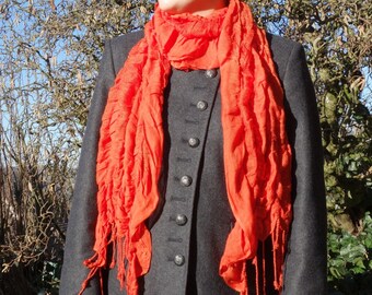 ORANGE LONG SCARF - viscose scarf - womens accessories scarves - fashion scarf - scarf - boho street style - soft cosy long
