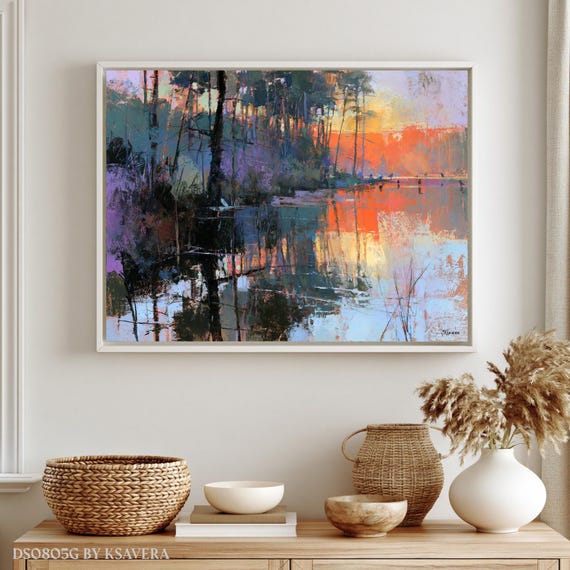 Lake Wall Art Print, (Framed Canvas, Metal, Acrylic, Photo board) | Large Home Decor DS0805G