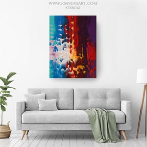Colorful Abstract Giclee Print Extra Large Fine Art Print on Canvas abstract canvas art D06161 mid century modern wall art image 5