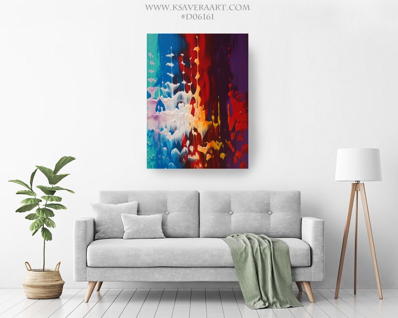 Colorful Abstract Giclee Print Extra Large Fine Art Print on Canvas abstract canvas art D06161 mid century modern wall art image 5