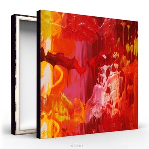 Red Abstract Giclee Print - Extra Large Fine Art Print on Canvas - abstract canvas art - D06215 - mid century modern wall art