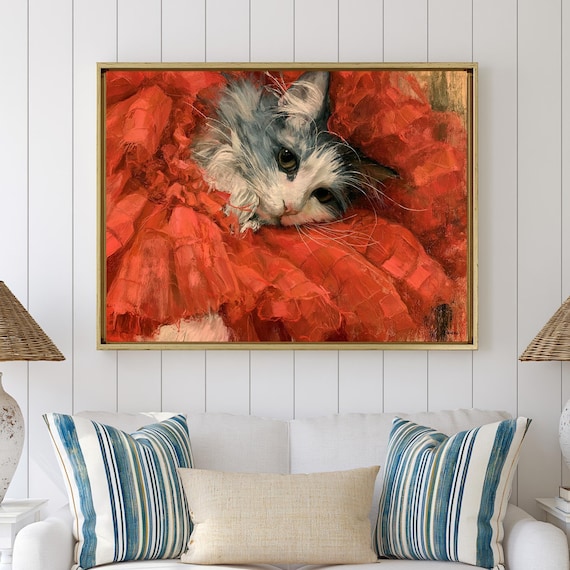 Cat Wall Art Print, Large Home Decor (Framed Canvas, Metal, Acrylic, Photo board) | DS0805B