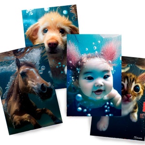 Acqua pura DS0080 - Edizione limitata 10 - Set di stampa di 4 fogli - Sintesi Stampato su carta fotografica fine art premium lucida 20x30 cm