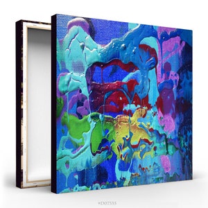 Blauer Abstrakter Giclee Druck - Extra Großer Kunstdruck auf Leinwand - abstrakte Leinwandkunst - D07335 - mid century modern