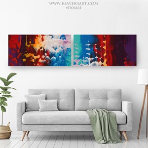 Colorful Abstract Giclee Print Extra Large Fine Art Print on Canvas abstract canvas art D06161 mid century modern wall art image 2