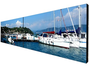 Italy Boats in Porto Venere - Fine Art Photography - D006431d1 - Giclée print on canvas / diptych