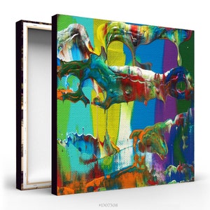 Colorful Abstract Giclee Print - Extra Large Fine Art Print on Canvas - abstract canvas art - D07308 - mid century modern wall art
