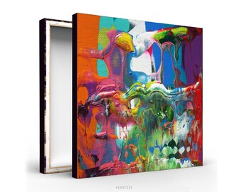 Colorful Abstract Giclee Print - Extra Large Fine Art Print on Canvas - abstract canvas art - D07315 - mid century modern wall art