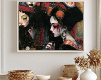 Geisha Wall Art Print, (Framed Canvas, Metal, Acrylic, Photo board) | Large Home Decor DS0806A