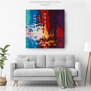 Colorful Abstract Giclee Print Extra Large Fine Art Print on Canvas abstract canvas art D06161 mid century modern wall art image 3